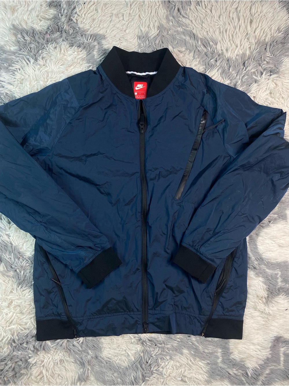 Men’s NIKE TECH Hypermesh Varsity Jacket Industrial Blue, Large